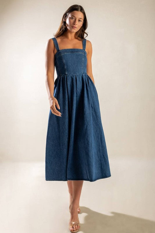 Denim Spring Midi Dress image 0