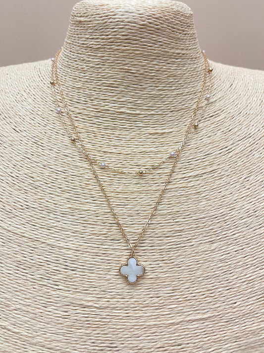 Mini Iridescent Clover Necklace image 0
