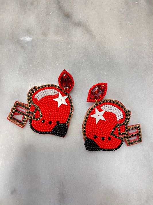 Bulldog Fan Beaded Earrings image 0