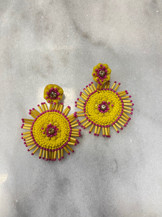 Sunshine Smile Beaded Earrings image 0