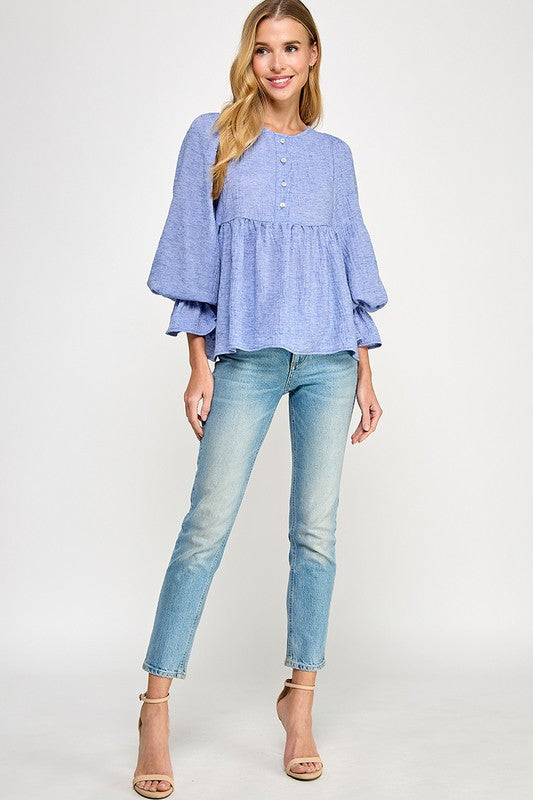 Simple and Free Linen Top image 3