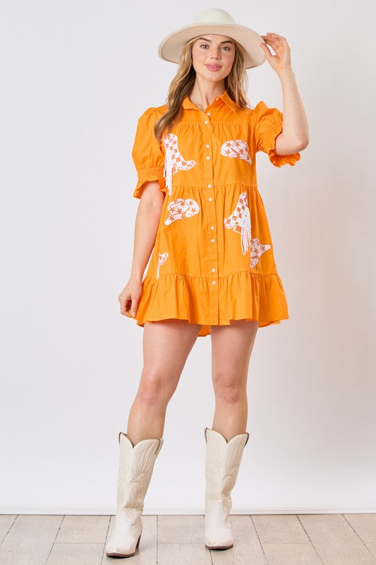 Howdy Day Babydoll Button up Dress image 0