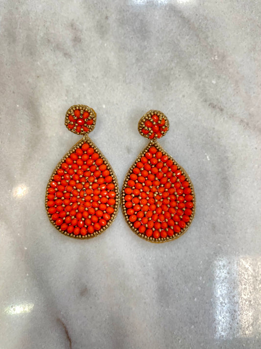 Orange Beaded Earrings image 0