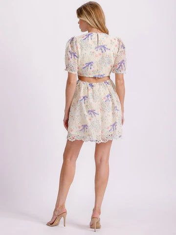 Polly Coral Eyelet Dress image 2