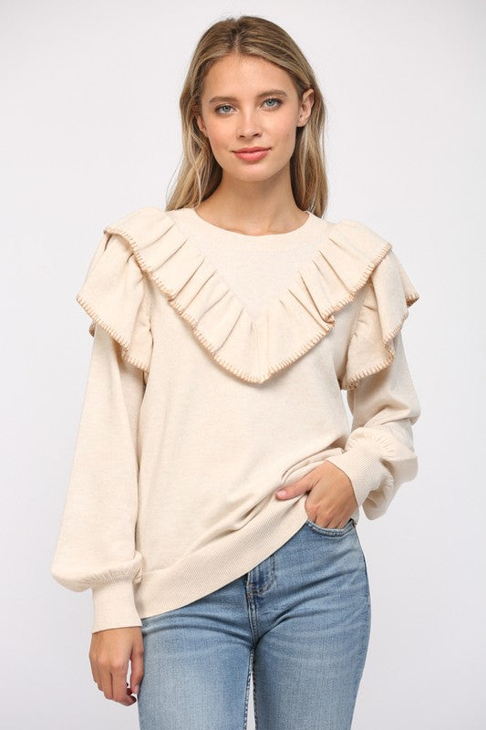 The Ruffled Retreat Sweater image 7