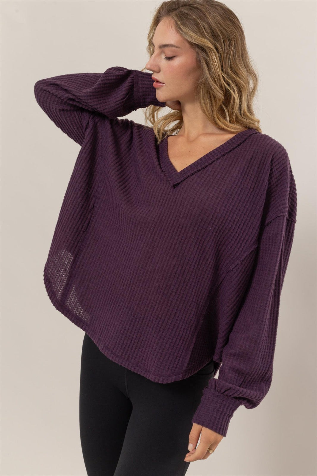 Relaxed Waffle Knit Top image 8