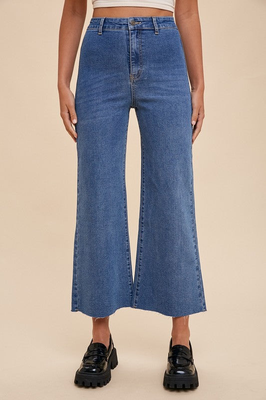 Better Than Butter Cropped Wide Leg Denim image 0