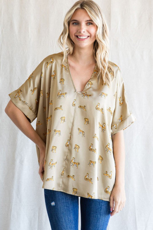 Satin Tiger Boxy Top image 0